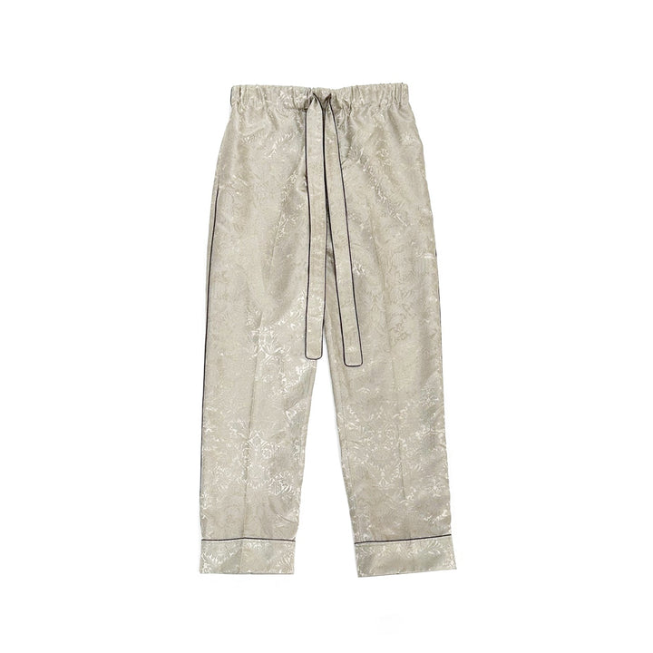 Burberry Jacquard Silk Beige Trousers - SHENGLI ROAD MARKET