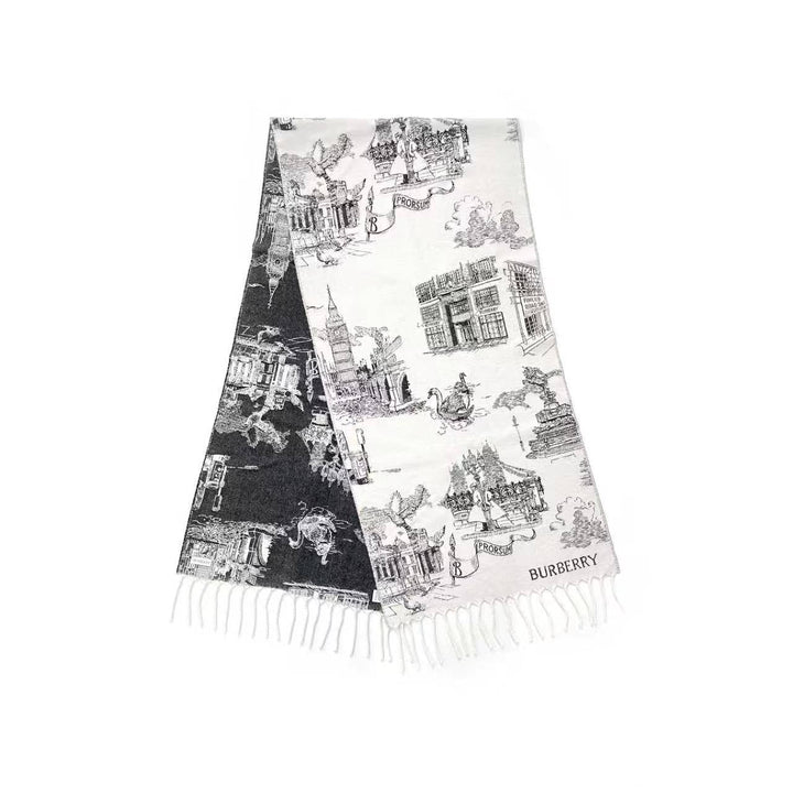 Burberry London Landmarks Wool Silk Scarf - SHENGLI ROAD MARKET