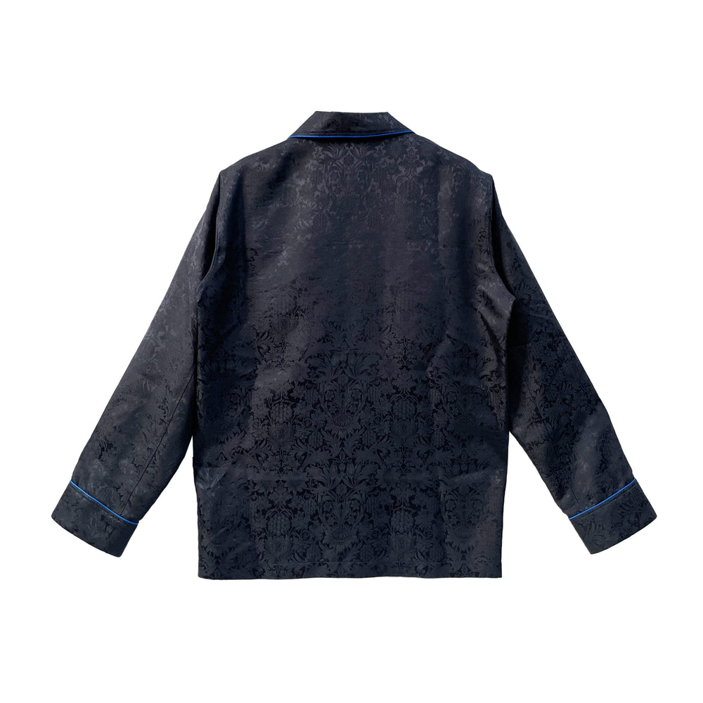 Burberry Navy Blue Jacquard Silk Shirt - SHENGLI ROAD MARKET