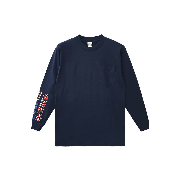 Chrome Hearts USA Flag Scroll Logo Long Sleeve Tee