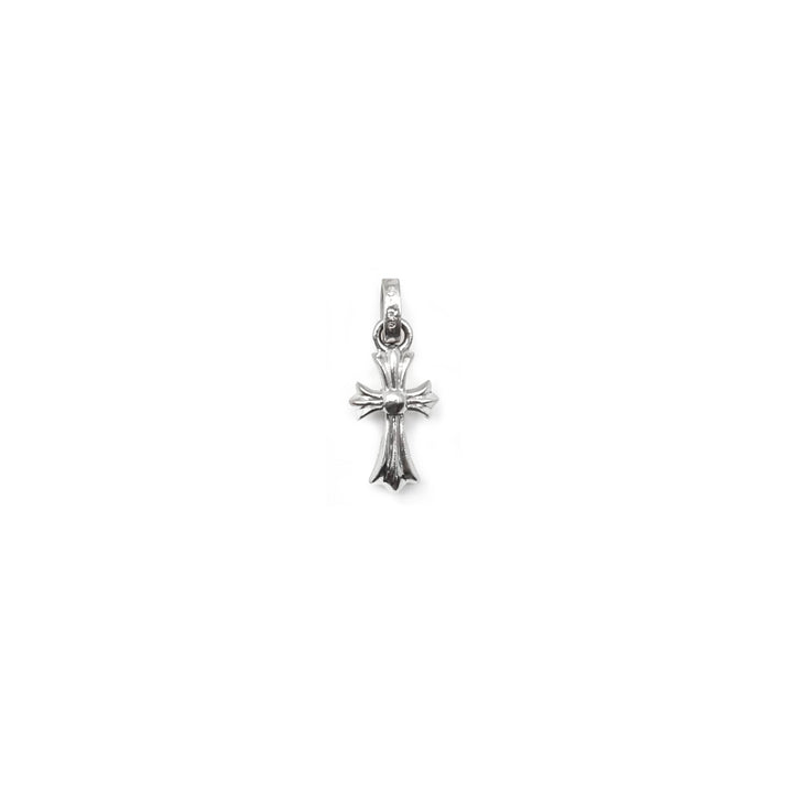 Chrome Hearts 18K White Gold Babyfat Cross Charm Pendant