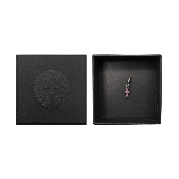 Chrome Hearts Silver Pink Saph Babyfat Earring Drop