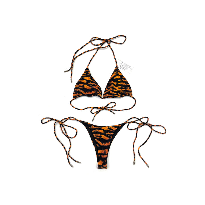 Chrome Hearts Dipped in Blue Tiger Print Dagger Bikini Set