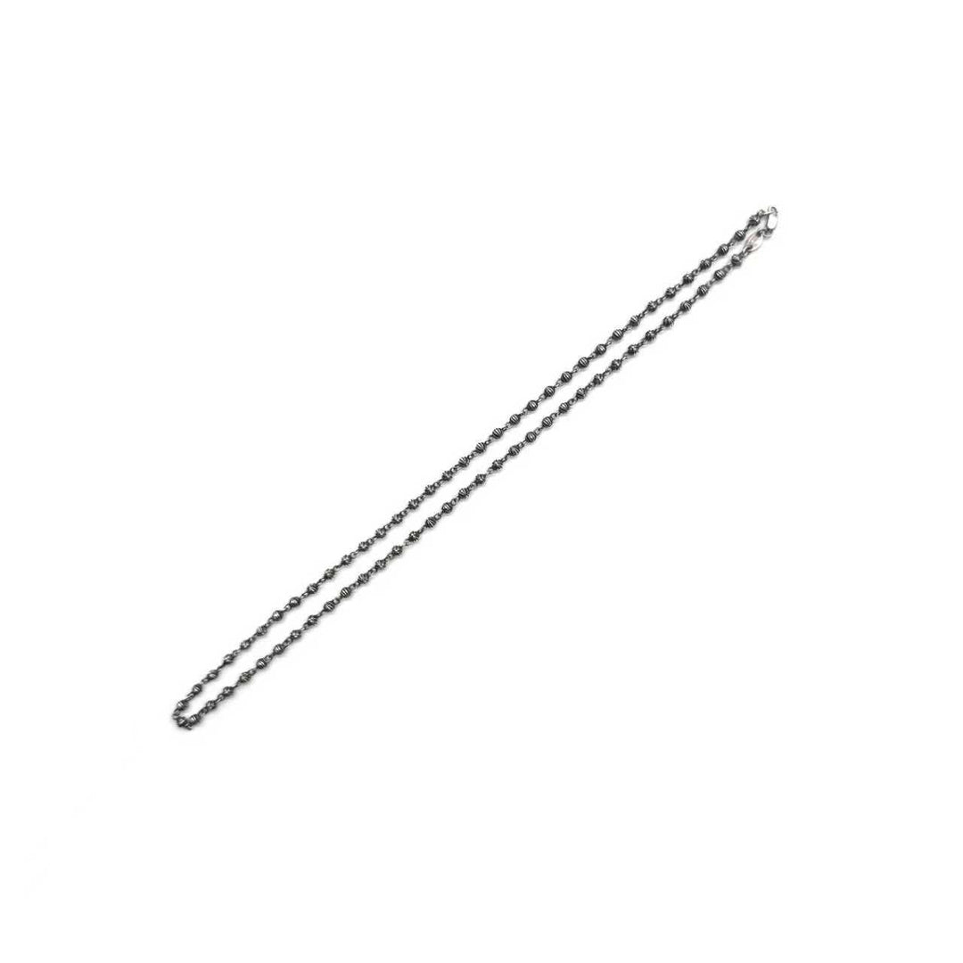 Chrome Hearts Silver Cross Ball Bead Chain Necklace