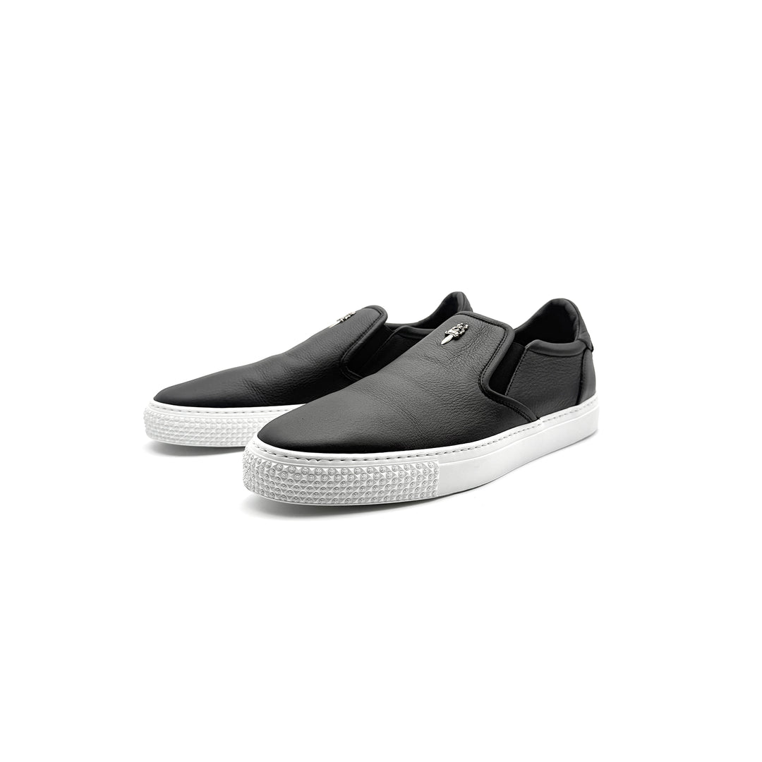 Chrome Hearts Silver Dagger Leather Slip-On Sneaker
