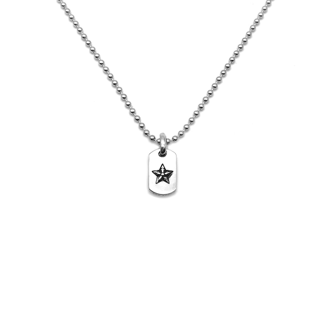 Chrome Hearts Silver Tiny Star Dogtag Necklace