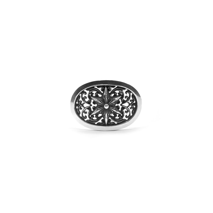 Chrome Hearts Silver Small Oval Star Belt Buckle