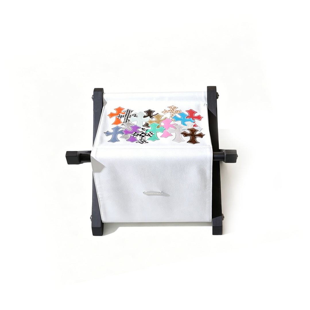 Chrome Hearts Multi-Color Cross Ebony Leather White Storage Rack