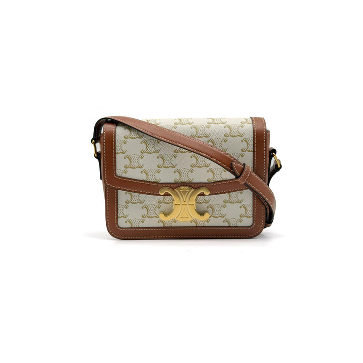 CELINE Teen Triomphe Canvas and Calfskin Shoulder Bag - SHENGLI ROAD MARKET