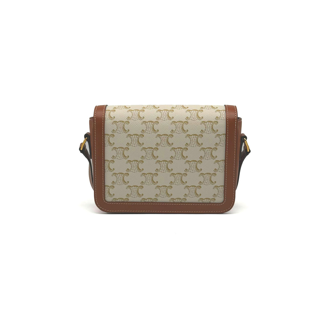 CELINE Teen Triomphe Canvas and Calfskin Shoulder Bag - SHENGLI ROAD MARKET