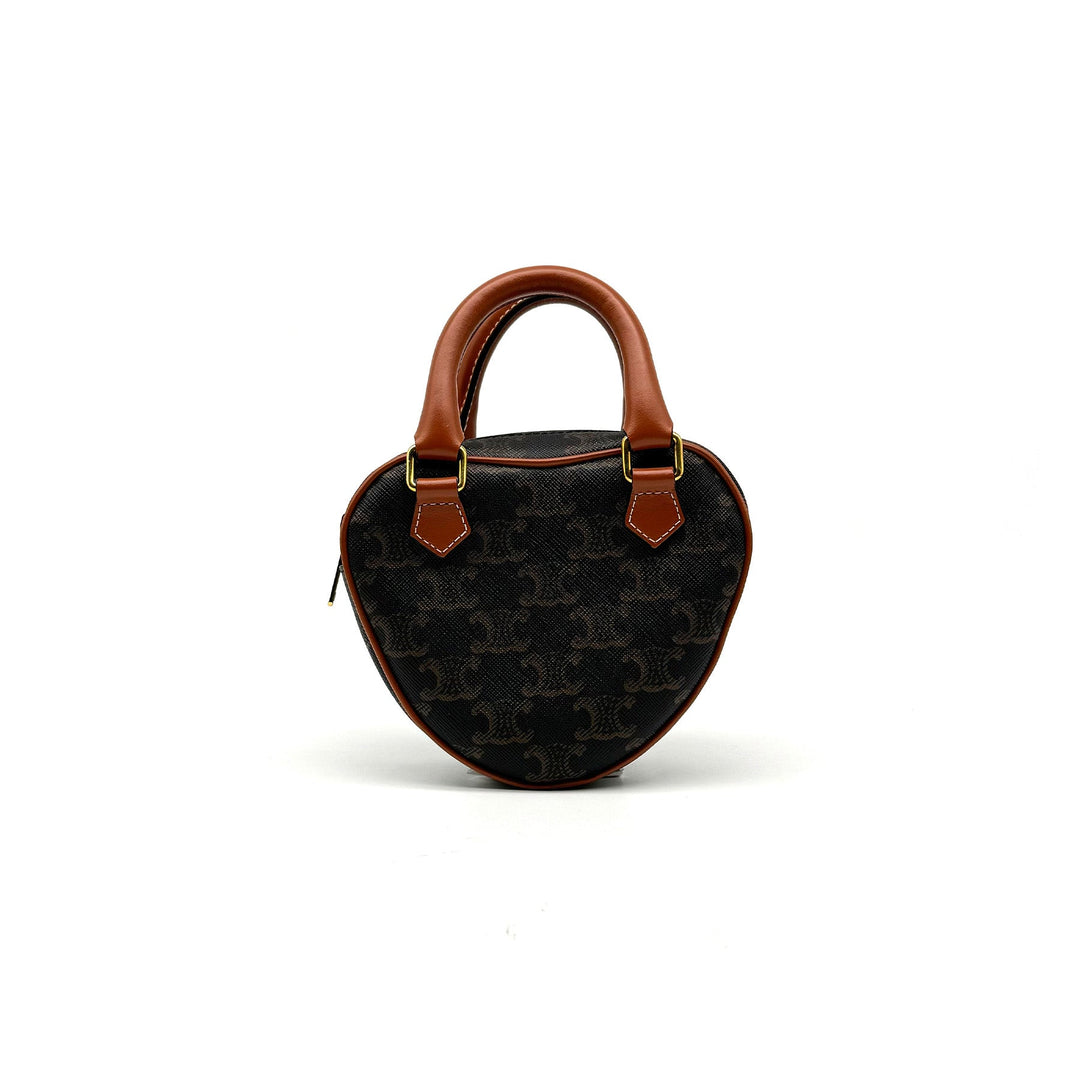 CELINE Triomphe Heart Canvas Medium Handbag - SHENGLI ROAD MARKET