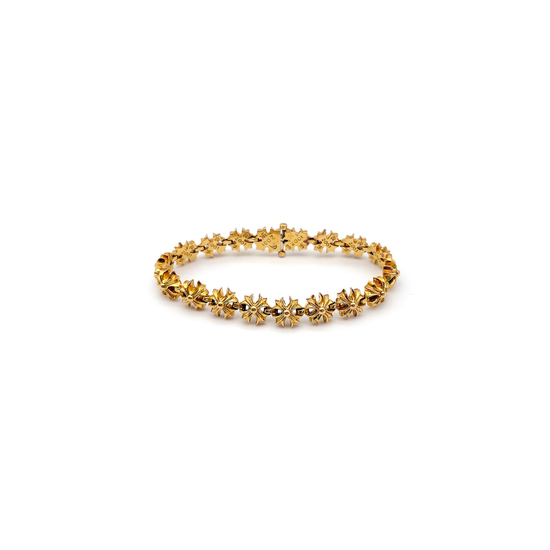 Chrome Hearts 22K Gold Tiny Plus Cross ID Bracelet