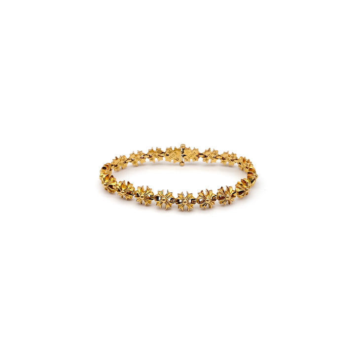 Chrome Hearts 22K Gold Tiny Plus Cross ID Bracelet