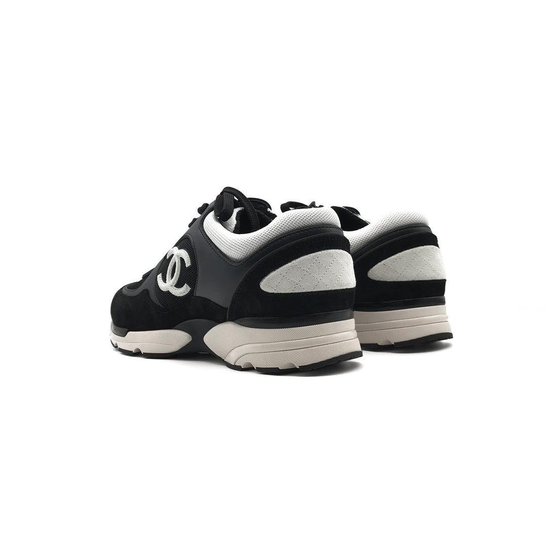 Chanel 22S Mesh Suede Calfskin CC Black Sneakers - SHENGLI ROAD MARKET