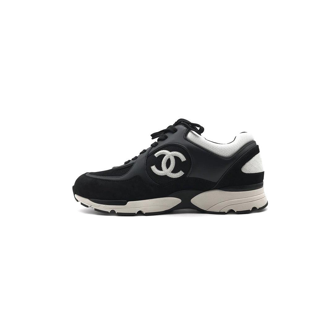 Chanel 22S Mesh Suede Calfskin CC Black Sneakers - SHENGLI ROAD MARKET