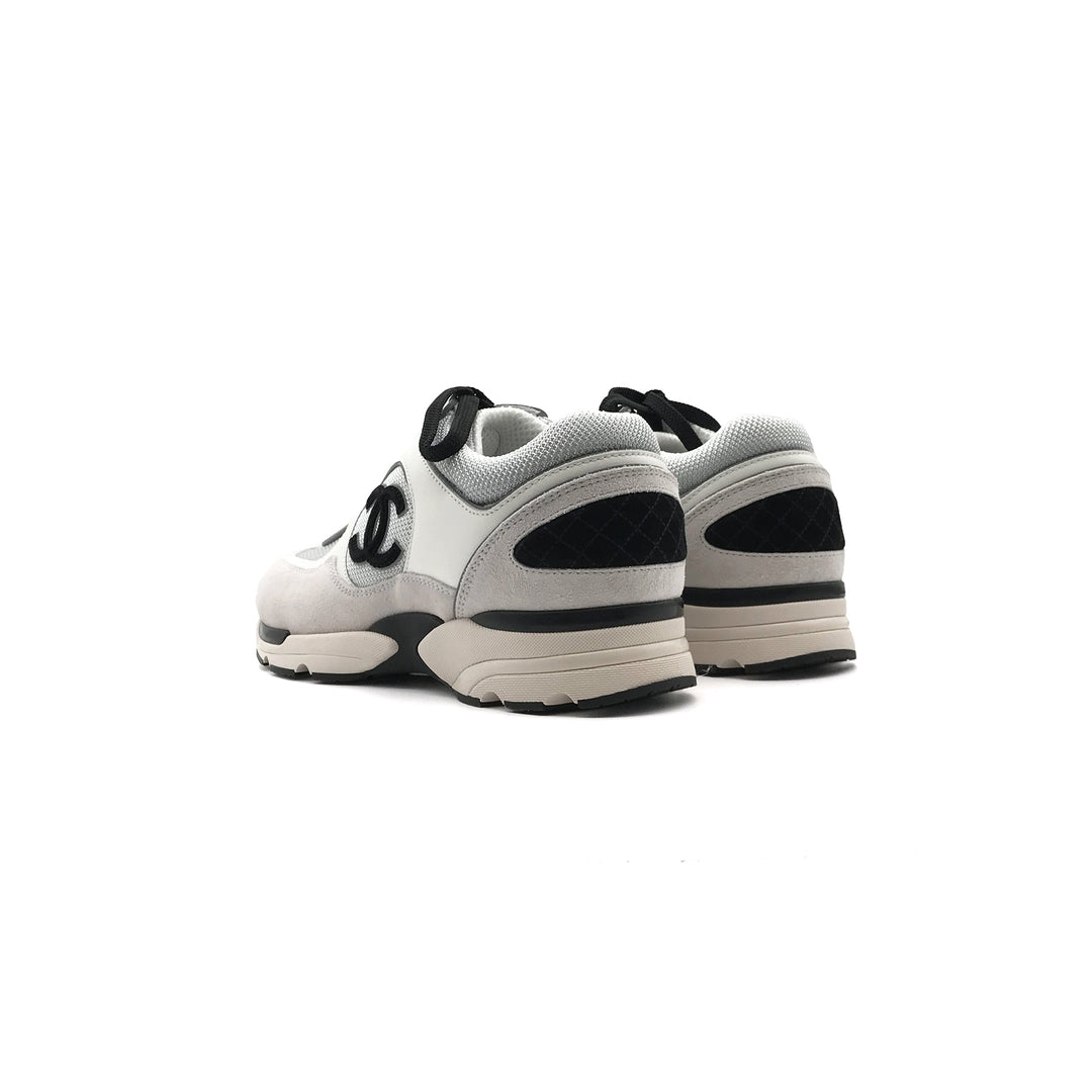 Chanel 22S Mesh Suede Calfskin CC White Sneakers - SHENGLI ROAD MARKET