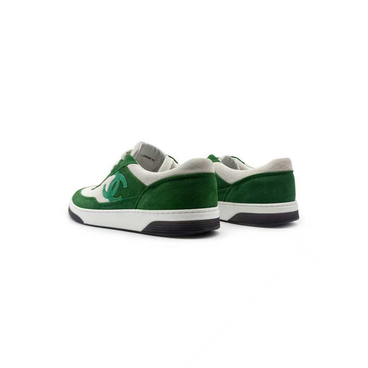 Chanel 23P Suede CC White&Green Low Top Sneakers - SHENGLI ROAD MARKET