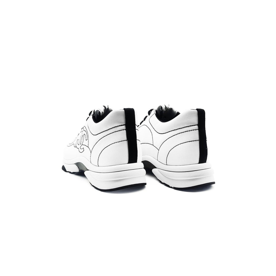 Chanel 25 Cruise White & Black Cotton Sneakers - SHENGLI ROAD MARKET