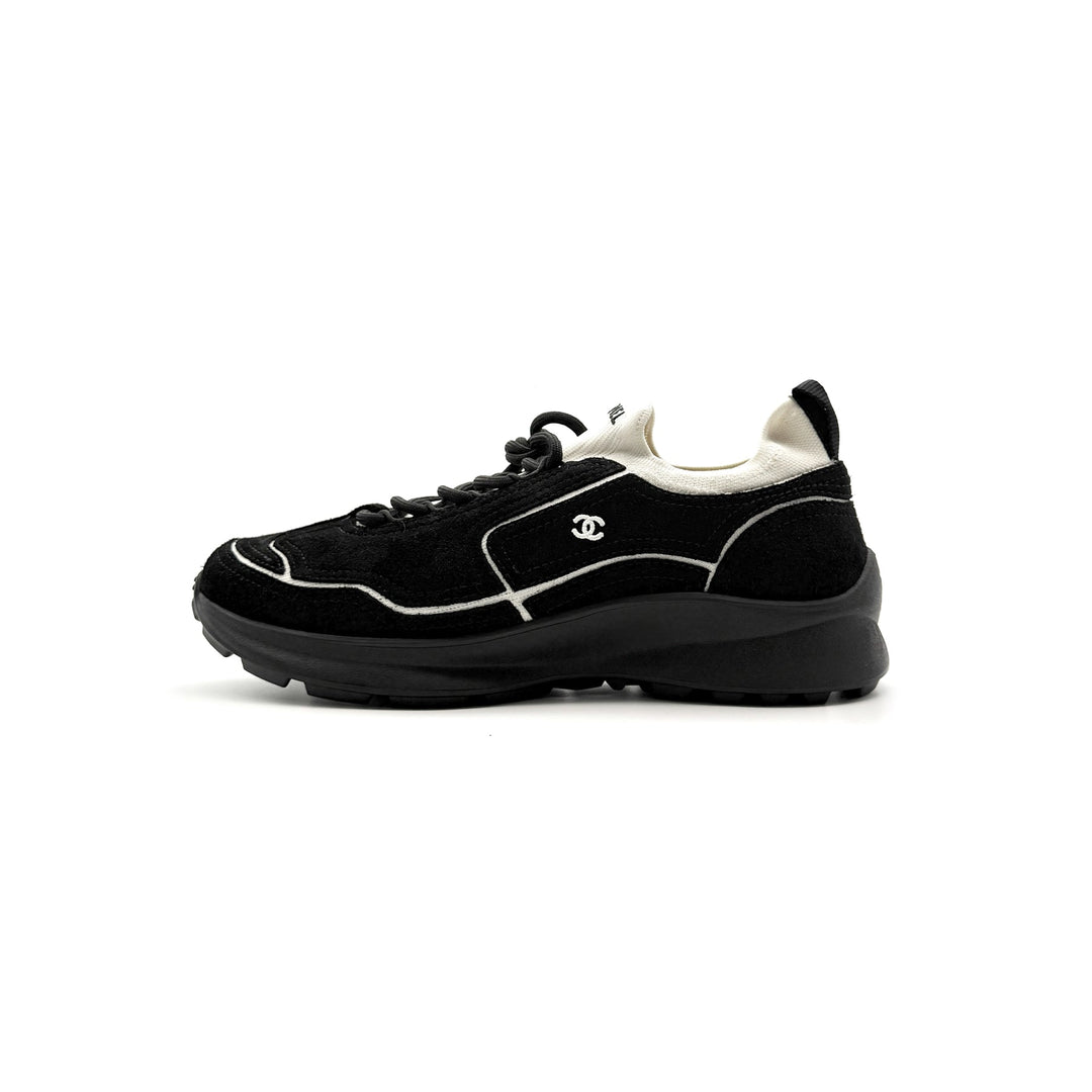 Chanel 26A Suede CC Black Low Top Sneakers - SHENGLI ROAD MARKET