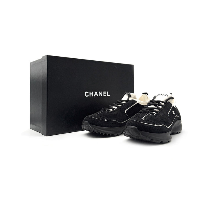 Chanel 26A Suede CC Black Low Top Sneakers - SHENGLI ROAD MARKET