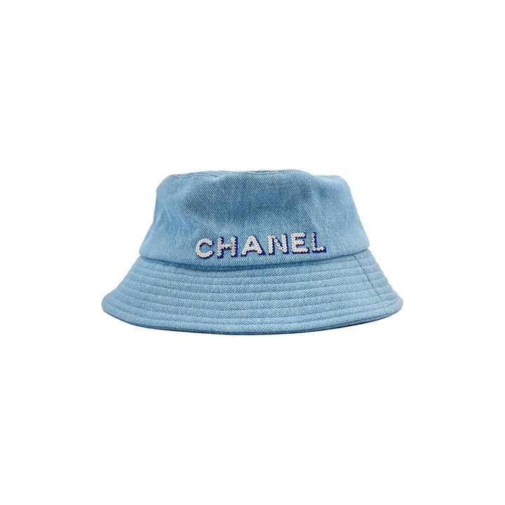 Chanel Blue Denim Sequin Letters Fisherman Hat - SHENGLI ROAD MARKET
