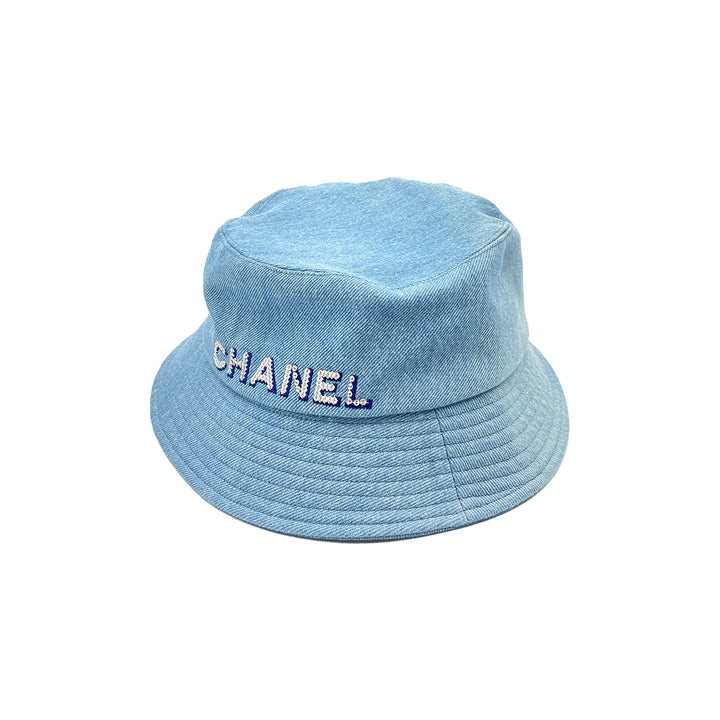 Chanel Blue Denim Sequin Letters Fisherman Hat - SHENGLI ROAD MARKET