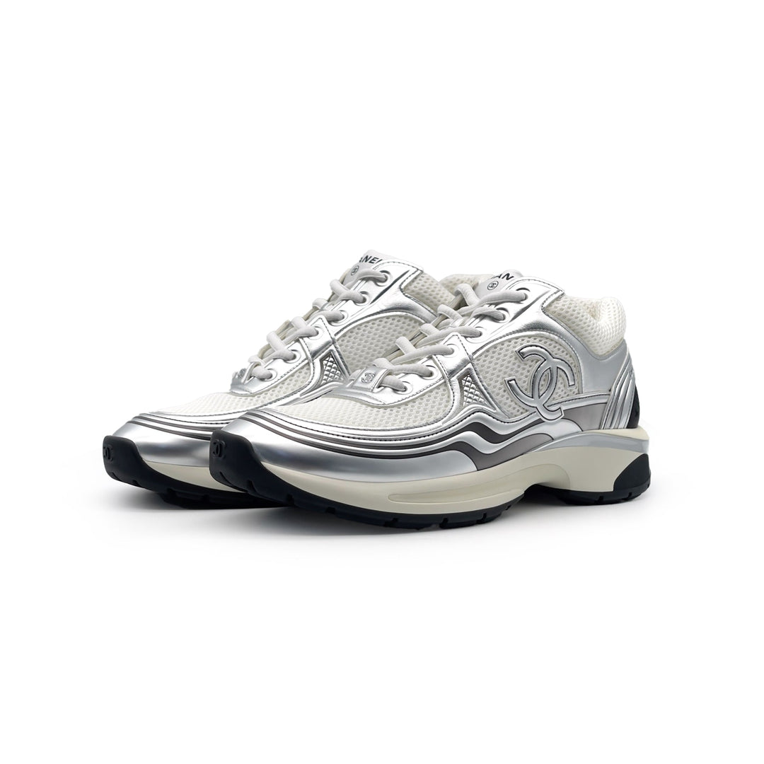 Chanel Fabric Laminated Calfskin Stretch Sneakers - SHENGLI ROAD MARKET