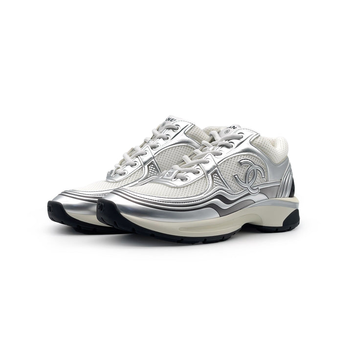 Chanel Fabric Laminated Calfskin Stretch Sneakers - SHENGLI ROAD MARKET
