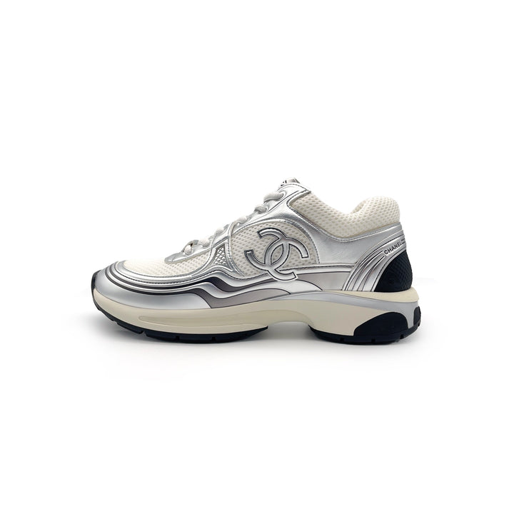Chanel Fabric Laminated Calfskin Stretch Sneakers - SHENGLI ROAD MARKET
