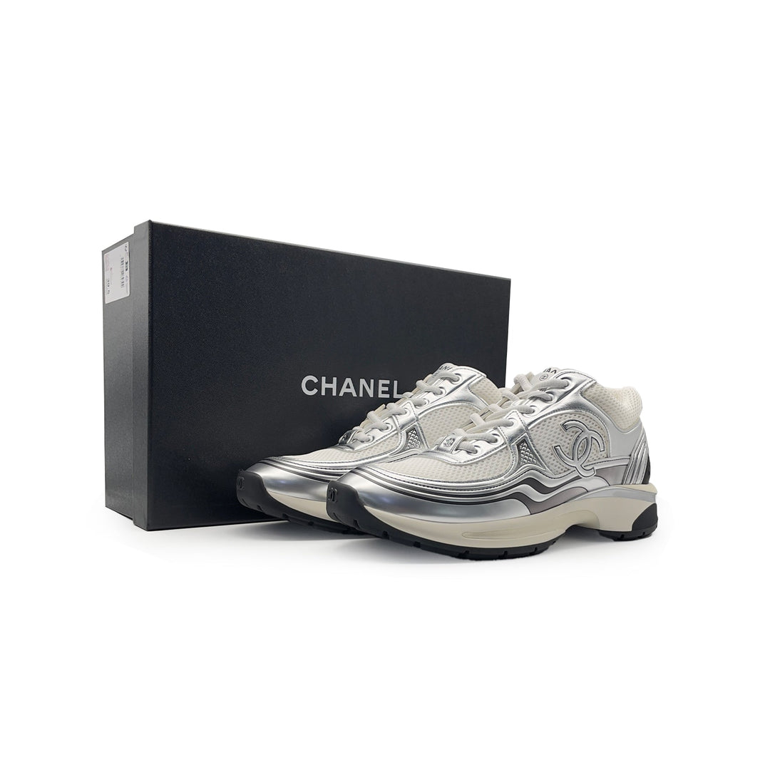 Chanel Fabric Laminated Calfskin Stretch Sneakers - SHENGLI ROAD MARKET