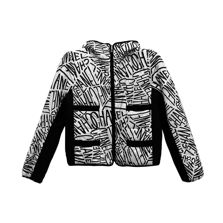 Chanel Letter Print Hooded Down Jacket - SHENGLI ROAD MARKET