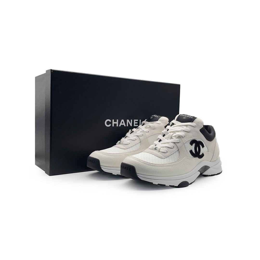 CHANEL Mesh Suede Calfskin Grained Calfskin Sneakers - SHENGLI ROAD MARKET