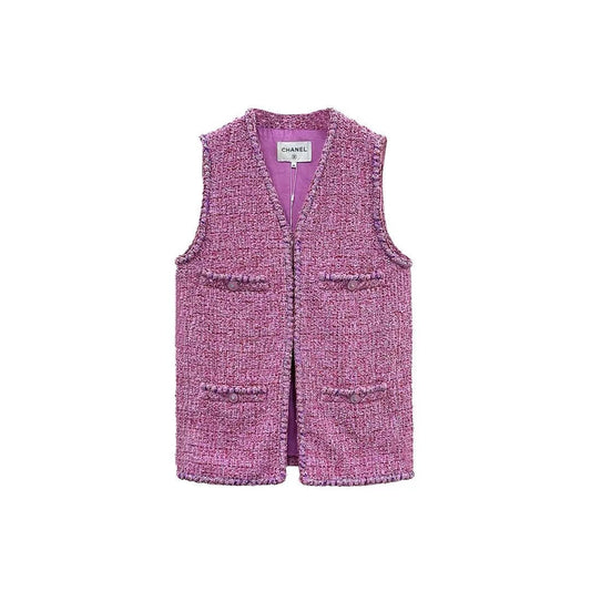 Chanel Pink Tweed Vest - SHENGLI ROAD MARKET