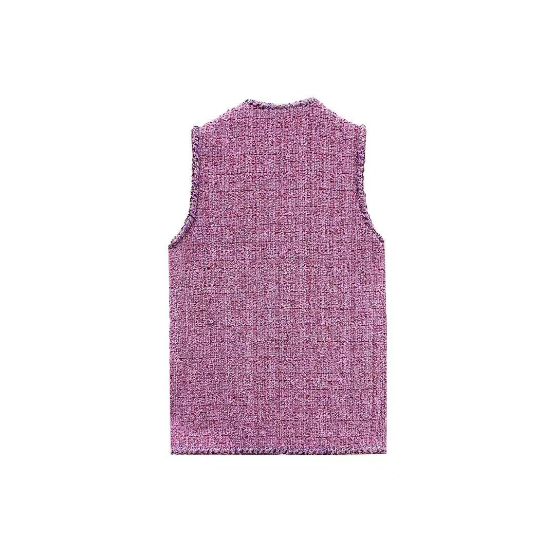 Chanel Pink Tweed Vest - SHENGLI ROAD MARKET