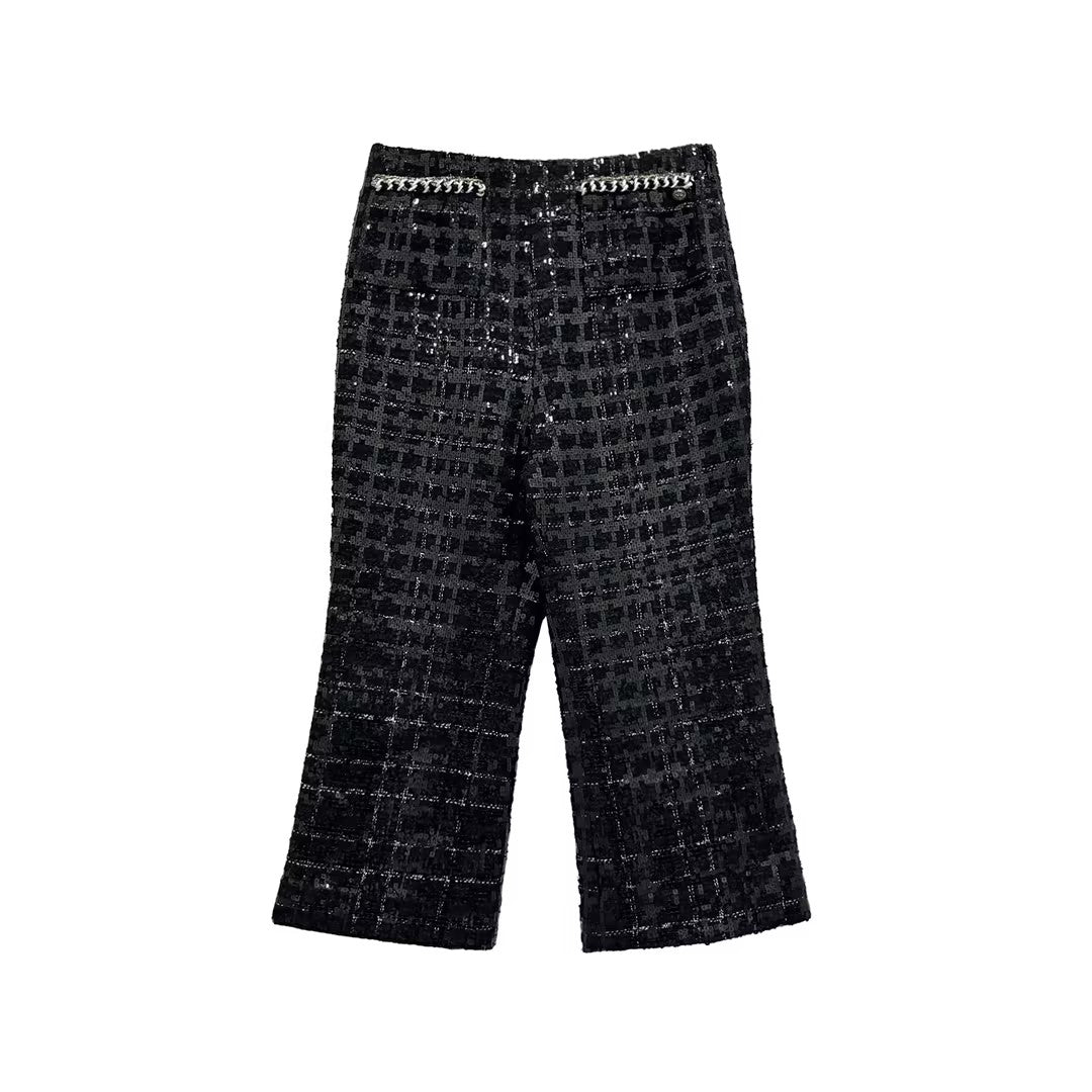 Chanel Sequined Tweed Cropped Trousers - SHENGLI ROAD MARKET