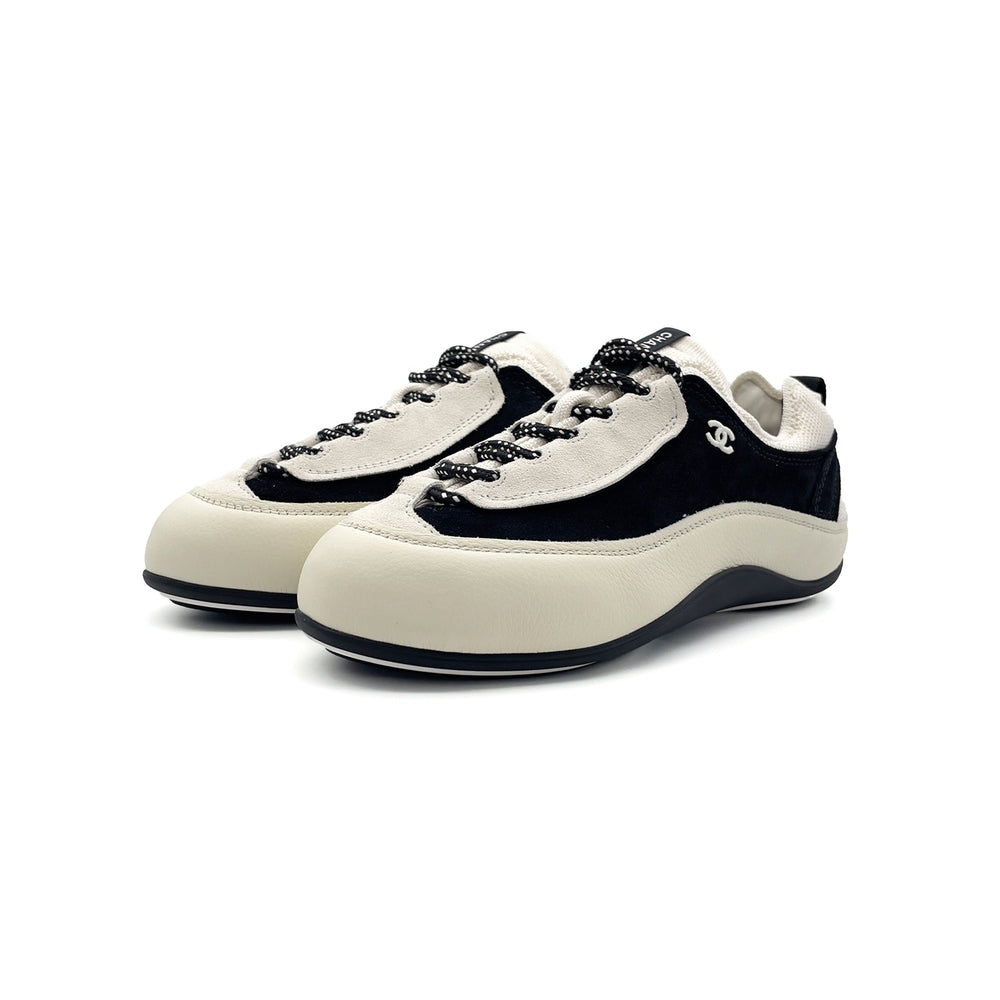 Chanel Velvet Calfskin Mixed Fibers CC Low Top Sneakers - SHENGLI ROAD MARKET