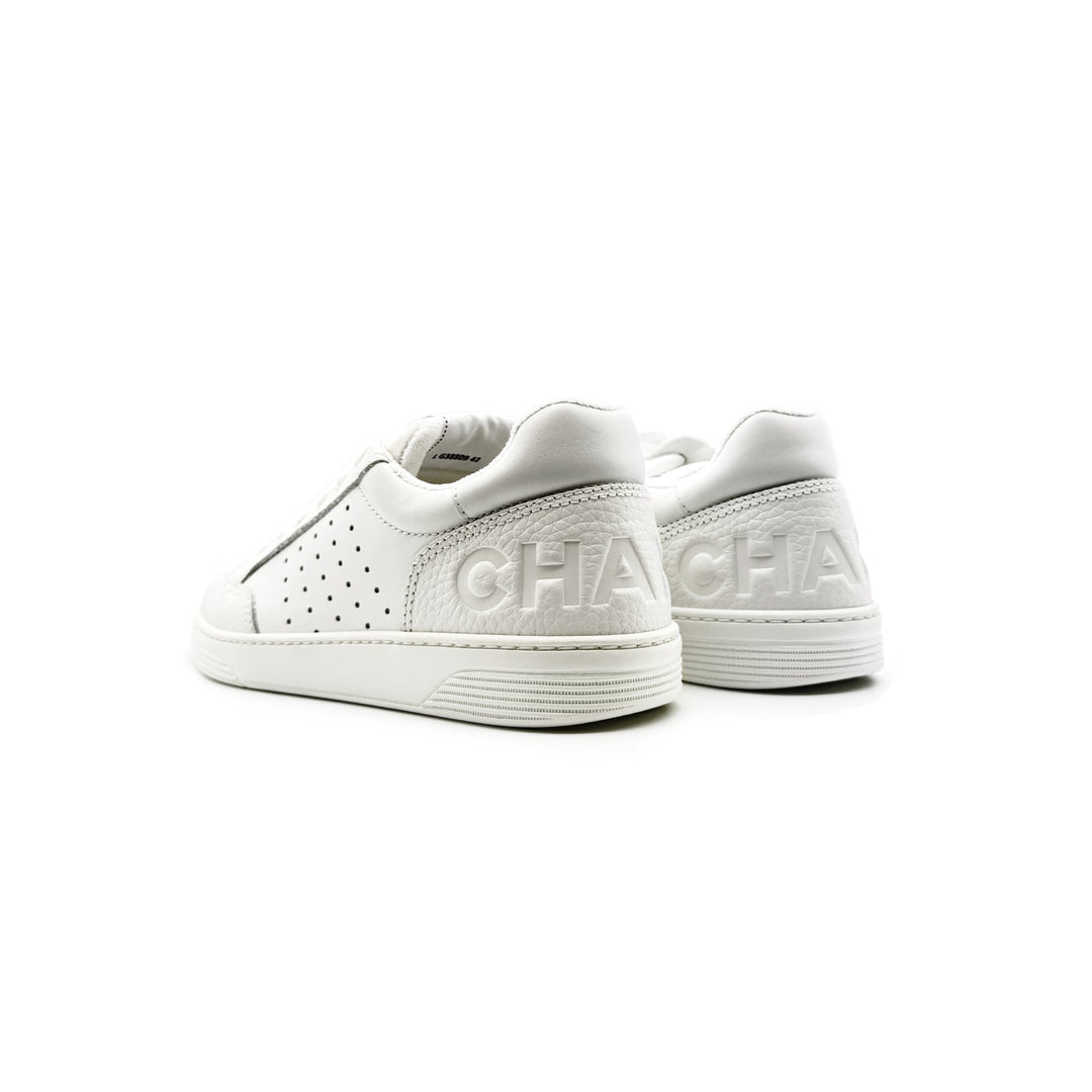 Chanel White Perforated Leather Low Top Sneakers - SHENGLI ROAD MARKET