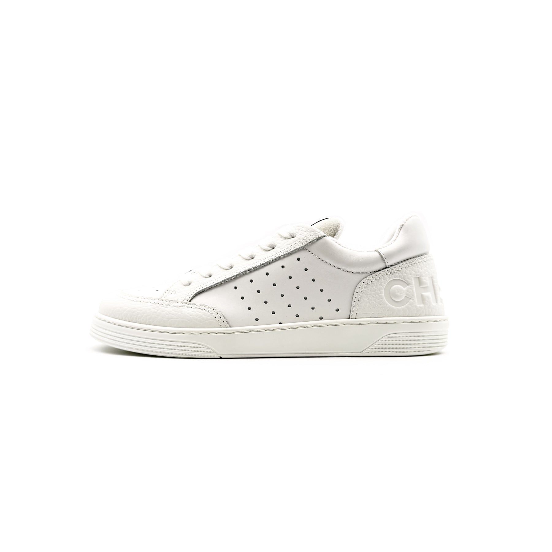 Chanel White Perforated Leather Low Top Sneakers - SRM – SHENGLI