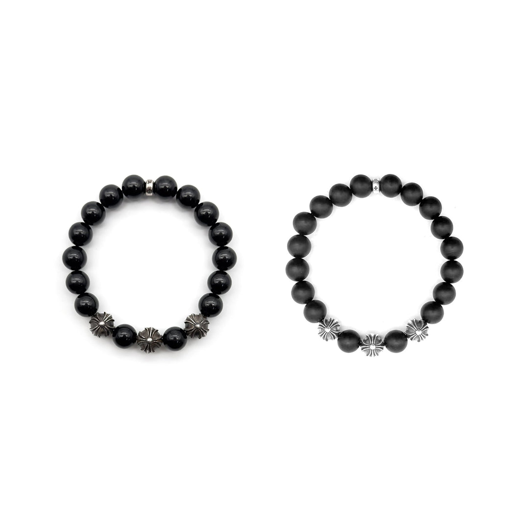 Chrome Hearts 10mm 4 Silver Beaded Bracelet - SHENGLI ROAD MARKET
