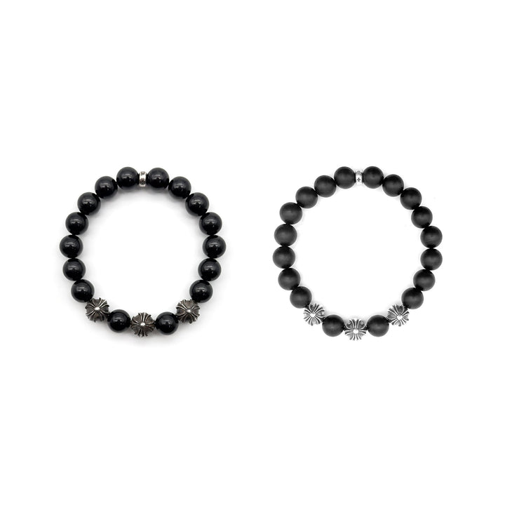 Chrome Hearts 10mm 4 Silver Beaded Bracelet - SHENGLI ROAD MARKET
