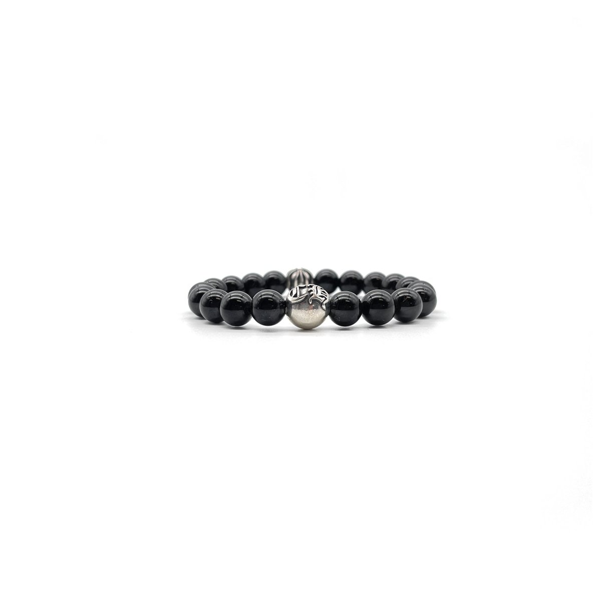 Chrome Hearts 10mm Black 2 Silver Beaded Bracelet - SHENGLI ROAD MARKET