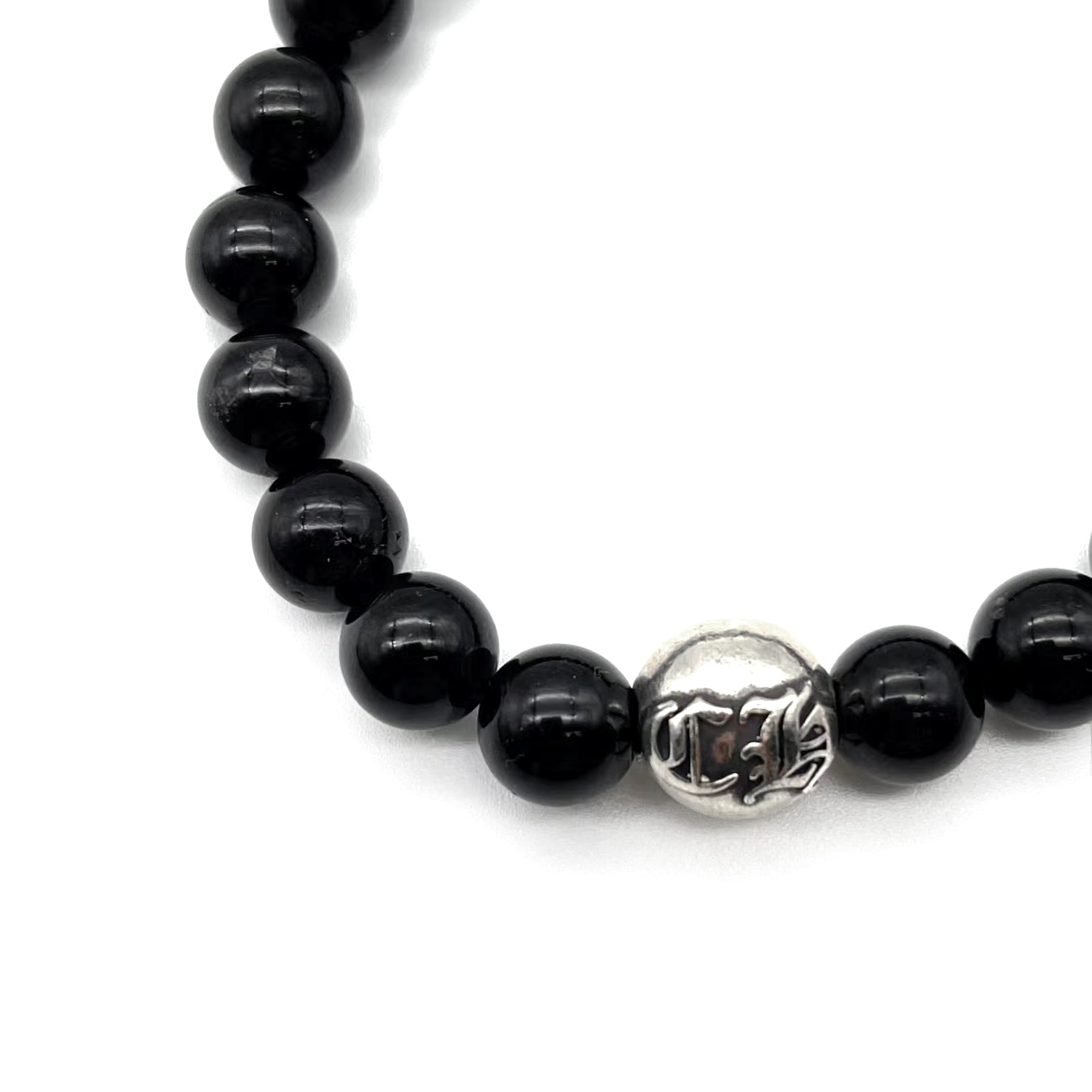 Chrome Hearts 10mm Black 2 Silver Beaded Bracelet - SRM – SHENGLI