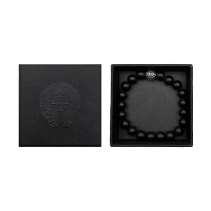 Chrome Hearts 10mm Dull Polish Black Beaded Bracelet - SHENGLI ROAD MARKET