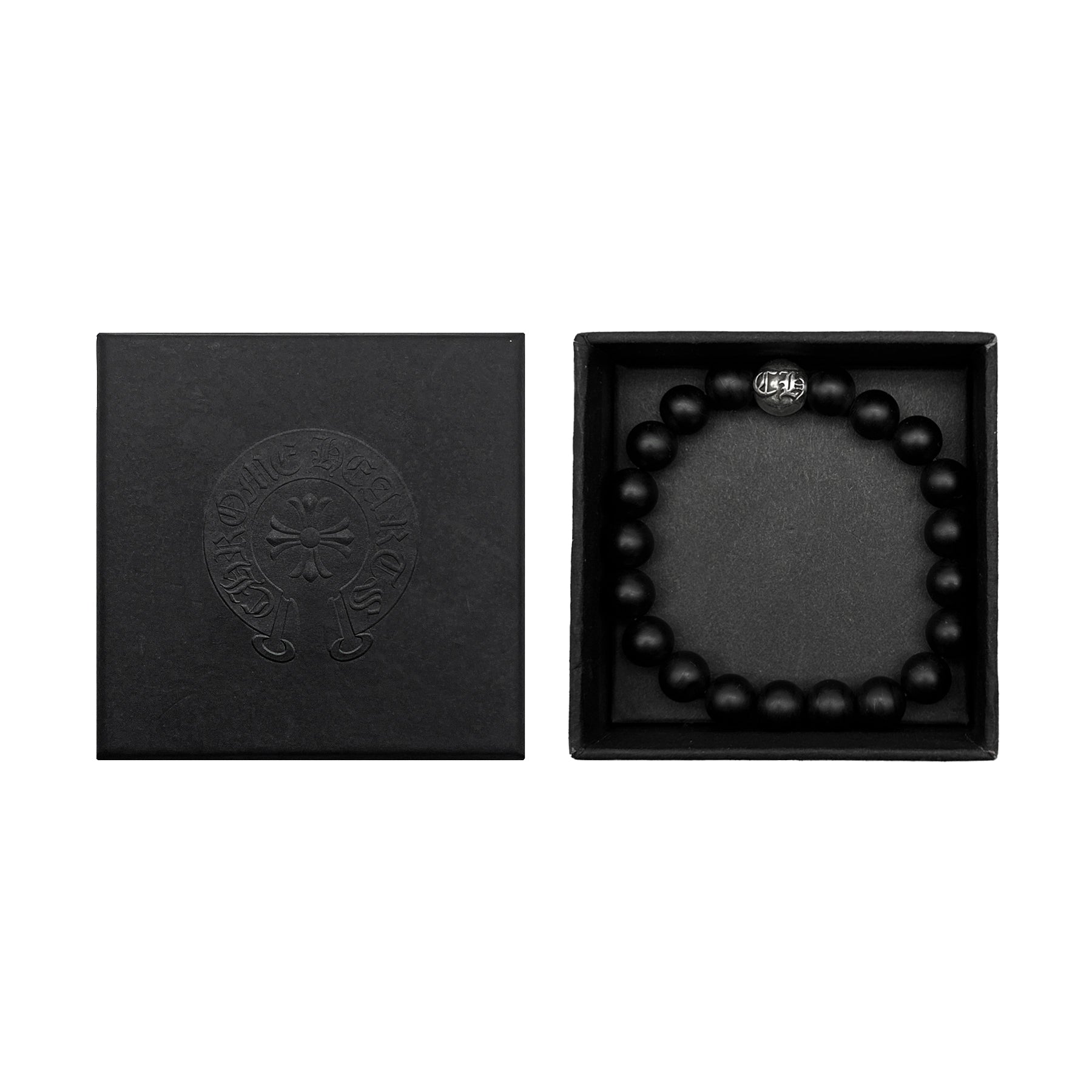 Chrome Hearts 10mm ダルポリッシュ ブラック ビーズ ブレスレット