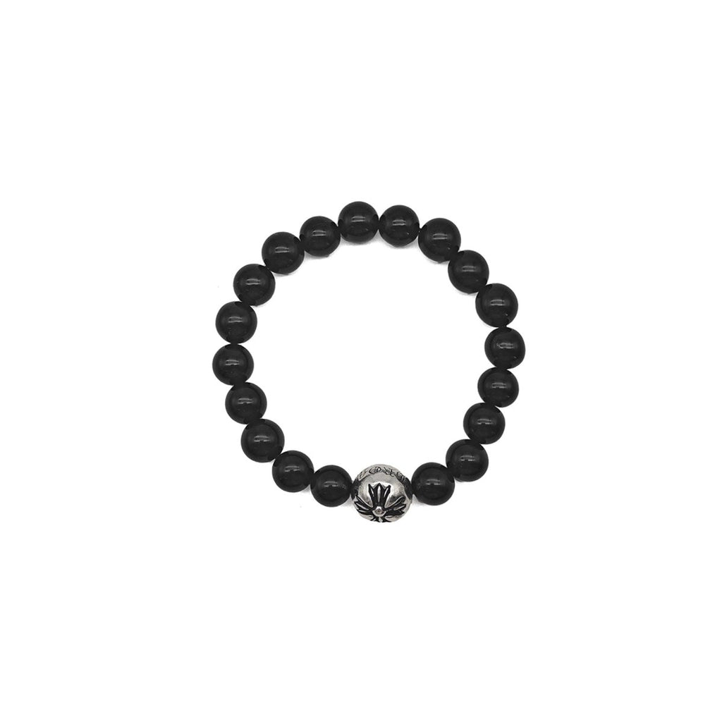 Chrome Hearts 10mm Single Silver Bead Cross Bracelet - SRM