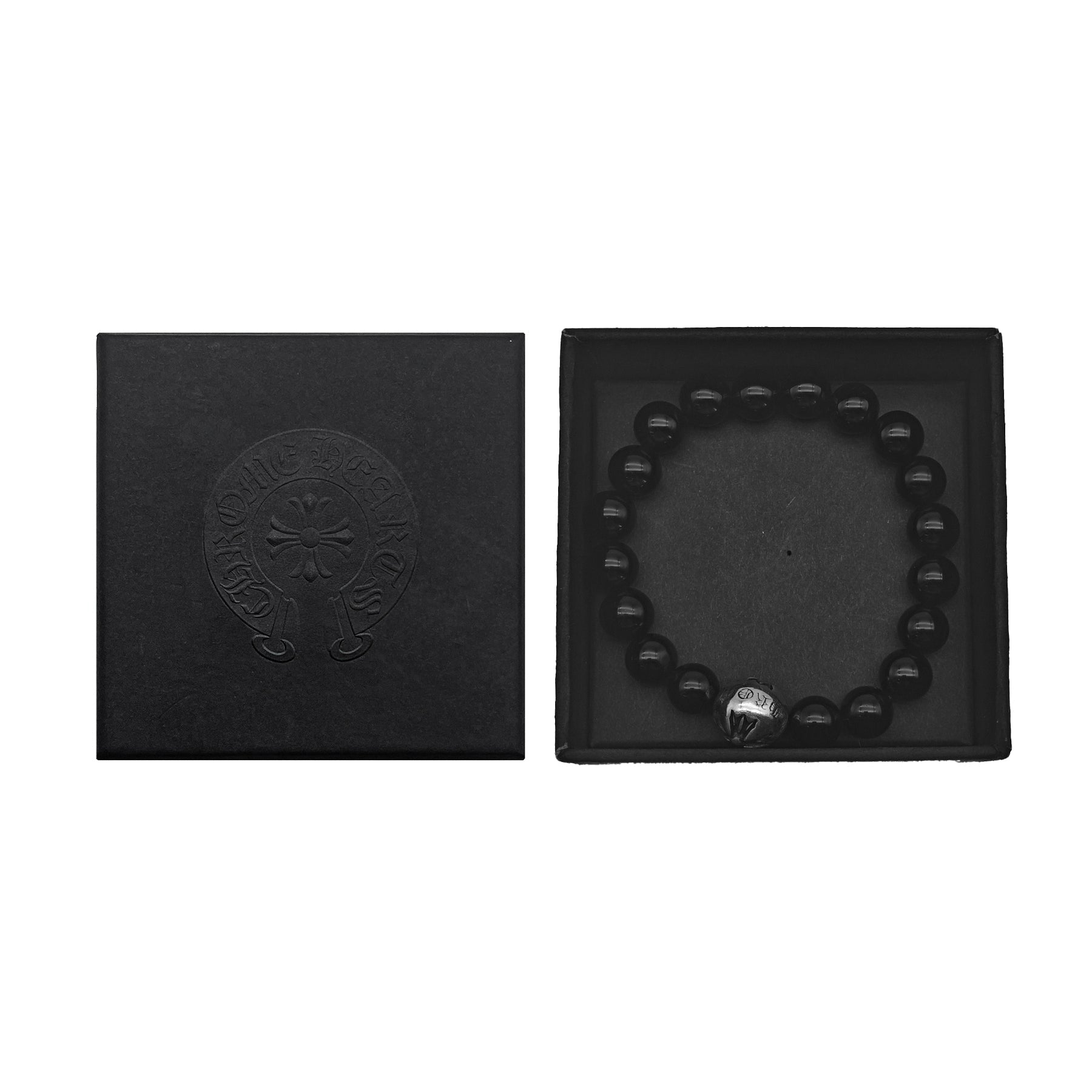 Chrome Hearts 10mm Single Silver Bead Cross Bracelet - SRM
