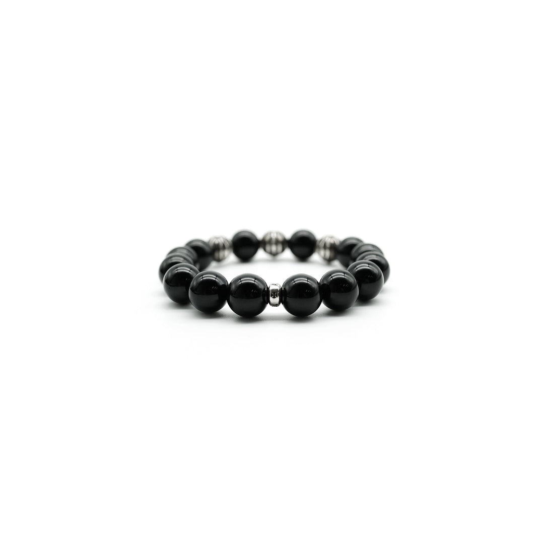 Chrome Hearts 12mm Black Obsidian Bead Bracelet - SHENGLI ROAD MARKET