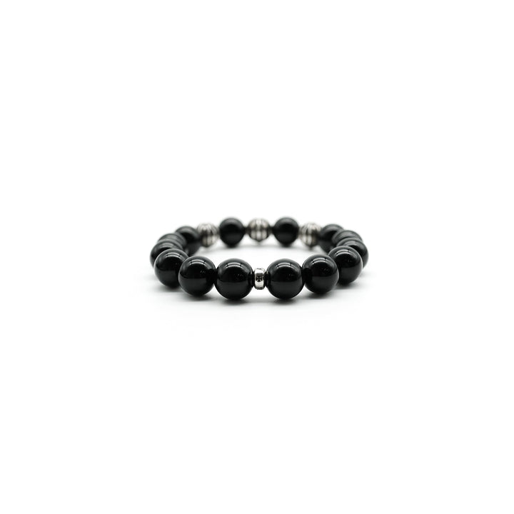 Chrome Hearts 12mm Black Obsidian Bead Bracelet - SHENGLI ROAD MARKET