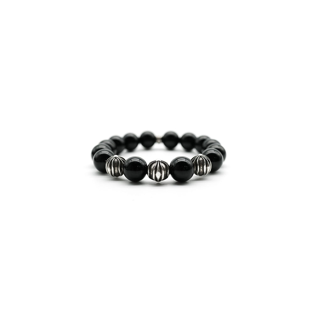 Chrome Hearts 12mm Black Obsidian Bead Bracelet - SHENGLI ROAD MARKET