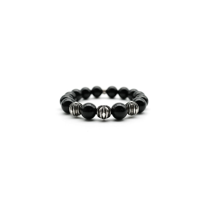 Chrome Hearts 12mm Black Obsidian Bead Bracelet - SHENGLI ROAD MARKET